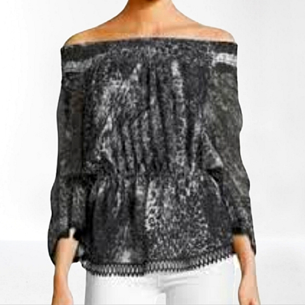 Elie Tahari Off-The-Shoulder Silk Blouse